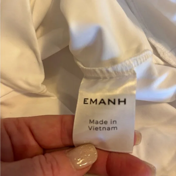 Emahn New Lycra Athletic White Long Sleeve Crop Top XS - Picture 7 of 8